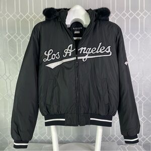 Vision Sports Wear Los Angeles Down Puffer Bomber Jacket XL Black Waterproof